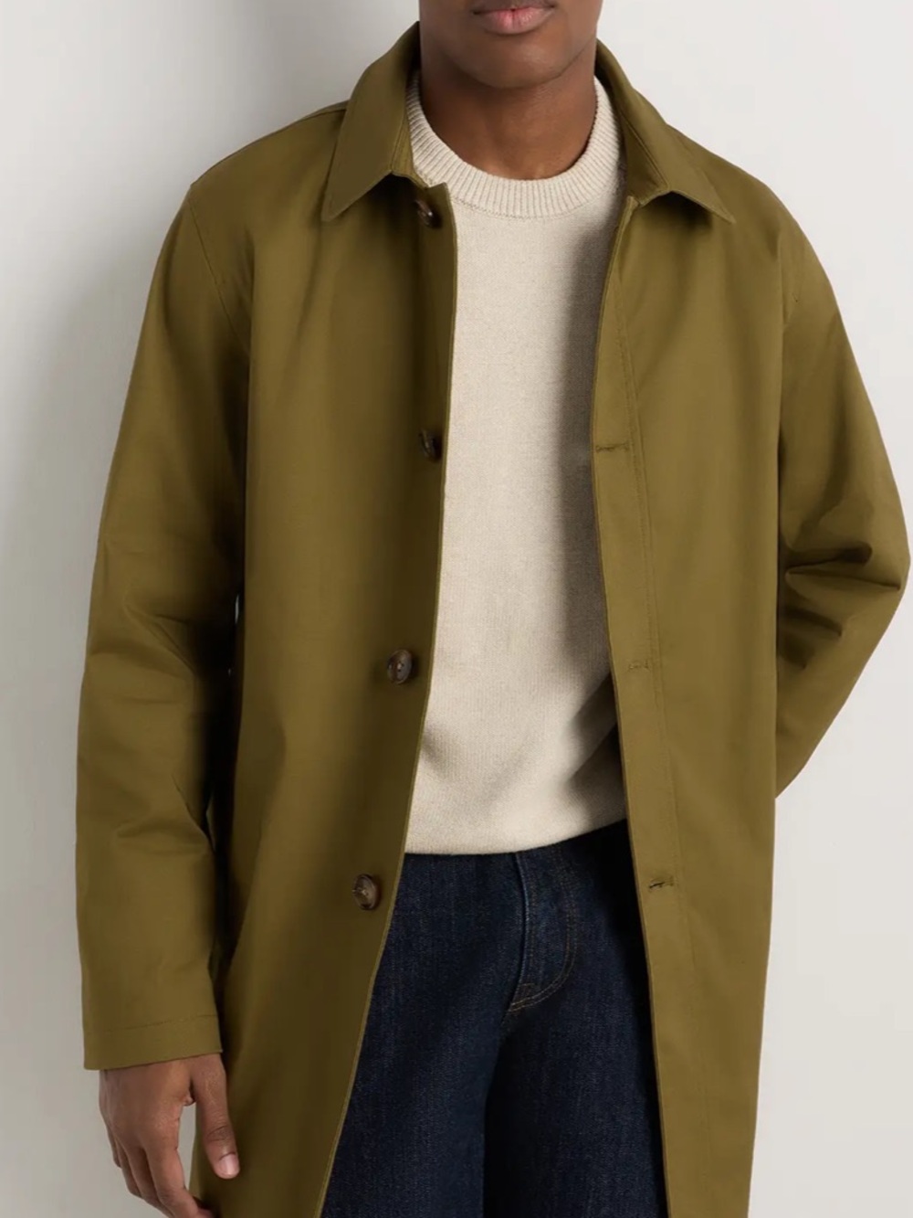 Quince Olive Trench Coat for Men